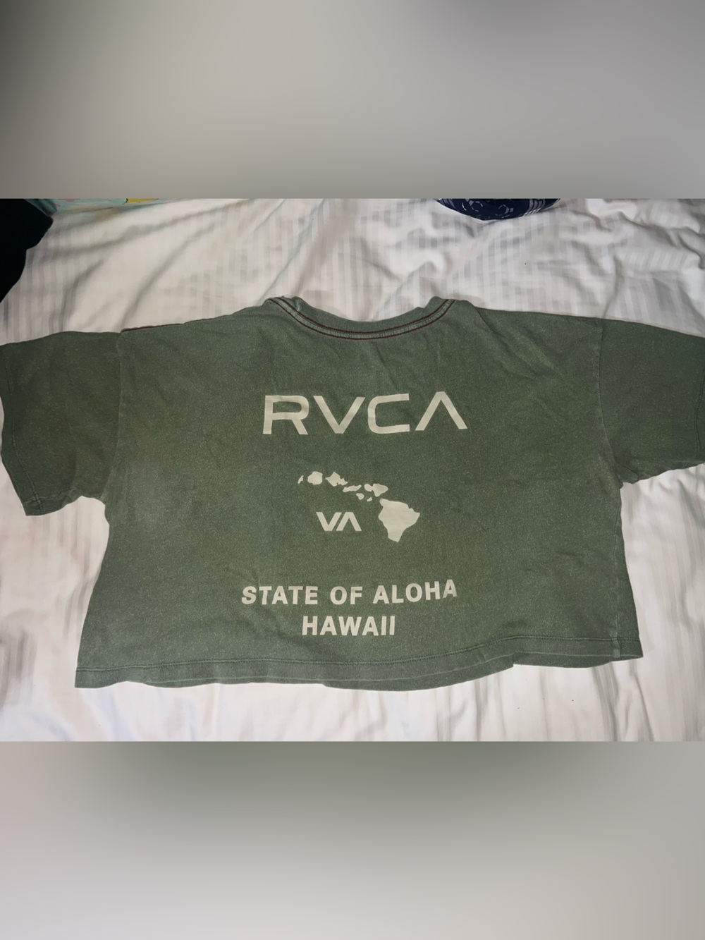 RVCA | Olive Green oversized cropped Tee | Hawaii edition
